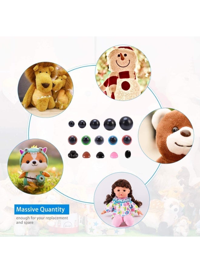 ChicAbode 570 Pcs Plastic Safety Eyes and Noses with Washers, Diameter 6~14mm Craft Doll Eyes and Teddy Bear Nose, Well Polished and Durable, for Amigurumi, Crafts Doll, Plush Animal, Teddy Bear Making - Image 5